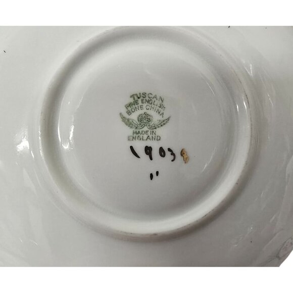 Antique Tea Cup & Saucer Blue White Birds Tuscan Fine English Bone China - Picture 8 of 8